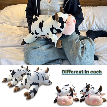 Cow Plush Pillow - 23.6 Inch Cow Stuffed Animal - Birthday Christmas Valentine’s Day Gift for Kids Adults Boys Girls