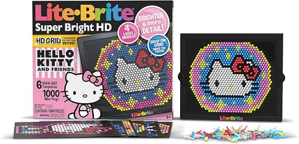 Lite Brite Super Bright HD, Hello Kitty Edition - Create Art with Light, Enhances Creativity, Gift for Girls and Boys Ages 6+