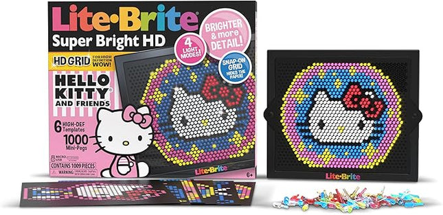 Lite Brite Super Bright HD, Hello Kitty Edition - Create Art with Light, Enhances Creativity, Gift for Girls and Boys Ages 6+