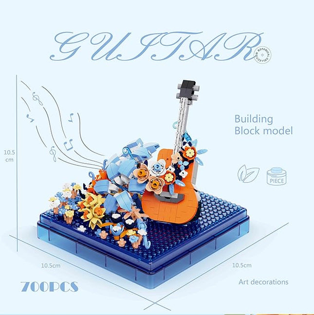Musical Instruments Micro Blocks Building Sets,Classical Famous Building Block Set,1500 PCS for Adults and Kids,Guitar and Drum Set with Clear Plastic Cover