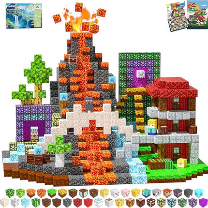 Magnetic Blocks, 150PCS Magnetic Building Blocks, Stacking Magnets for Kids, Sensory Toy for STEM Constructions Magnet Blocks for Boys Girls Age 3+, Christmas Birthday Gifts