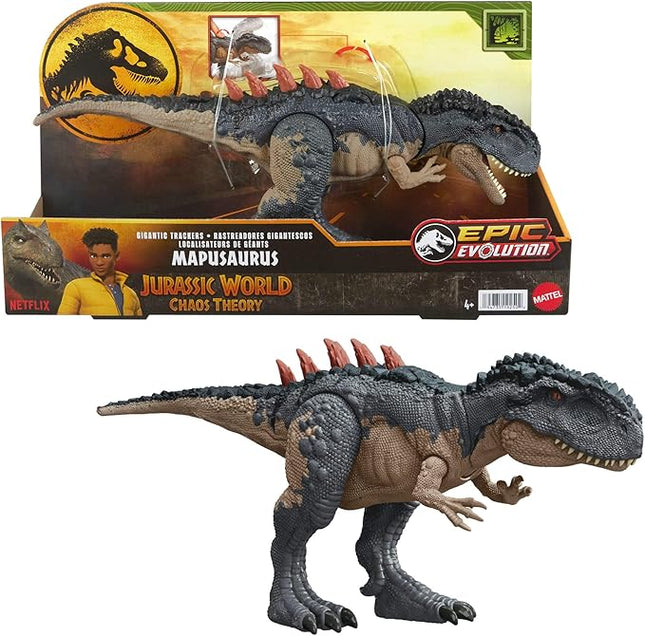 Mattel Jurassic World Gigantic Trackers Action Figure, Mapusaurus Dinosaur Toy with Mega Bite Rampage Attack, Evolution Back Spikes & Digital Play