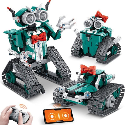 APP/Remote Control STEM Building Kits for Kids Ages 8-12 - 3 in 1 RC Robot Car Toys, 440 Pcs Educational Science Projects, Gift Ideas for Boys Girls