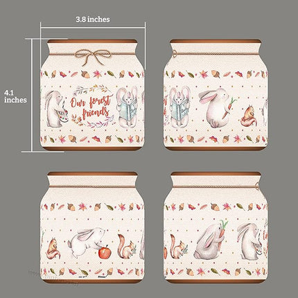 Pintoo 3D Puzzle Jar 96 Plastic Pieces for Adults - Rabbit and Squirrel - Use Includes Divider as Pen and Utensils Holder with Wooden Lid for Kitchen Dining Study Living Room Large [BB1002]