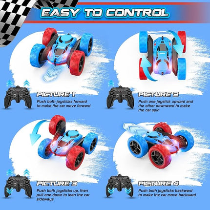 Remote Control Car,RC Cars Toys for 6-12 Year Old Boys, Off Road RC Stunt Car 4WD 360° Rotating Remote Control Cars for Kids, Boys Girls Gifts for Birthday Gift