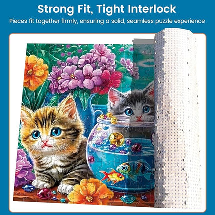 300 Pieces Puzzles for Adults,Unique Fun Cats Jigsaw Puzzles 300 Pieces for Adults Kids Seniors,Animal Pet Lover Puzzle for Kids Ages 8-10 10-12,Challenging Puzzles Perfect for Game Nights,20.5*15 In