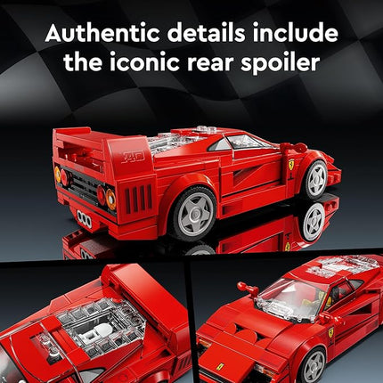 LEGO Speed Champions Ferrari F40 Supercar, Toy Car Model Building Set with Driver Minifigure, Collectible Ferrari Toy for Kids Ages 9 and Up, 76934