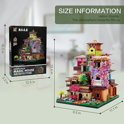 Architecture Cherry Blossom Villa Tree House Micro Building Blocks Set for Adults 14+ 7080PCS, Flower House Creative Collectible Models