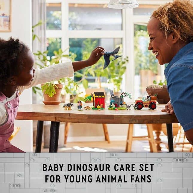 LEGO Jurassic World Baby Dinosaur Rescue Center, Building Set for Kids with a Toy Car and 5 Dinosaur Figures Including a Triceratops and Velociraptor, Dinosaur Toy for Boys and Girls Ages 4+, 76963