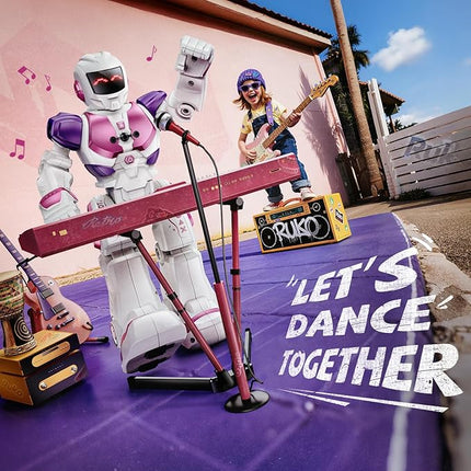 Ruko 6088 RC Robot Toys for Kids, Smart Gesture Sensing Interactive, Singing Dancing Rechargeable Programmable, Gifts for Girls & Boys 3 4 5 6 Years Old, Pink