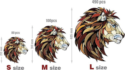 EWA Home Décor – Lion Small 80 Pieces – Wooden Jigsaw Puzzle for Adults – Perfect for Artistic Home Decoration and Mindful Relaxation
