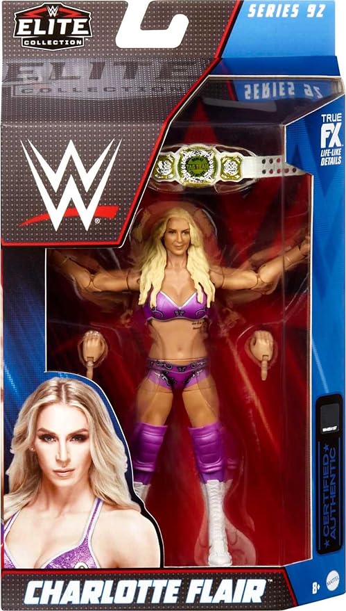 Mattel WWE Elite Collection Action Figure & Accessories, Series #92 Charlotte Flair 6-inch Collectible with 25 Articulation Points & Swappable Hands