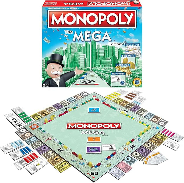 Monopoly The Mega Edition by Winning Moves Games USA, a Bigger and Faster Version of Monopoly with The Speed Die for 2 to 8 Players, Ages 8 and up (1104)