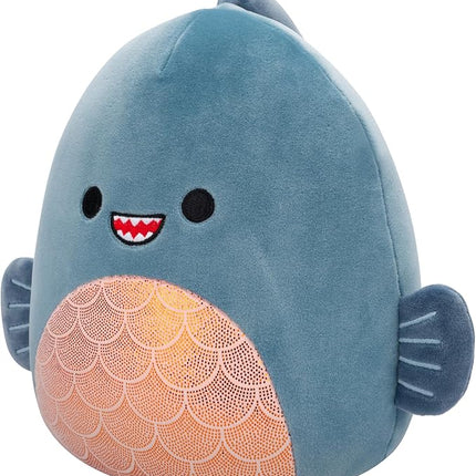 Squishmallows Original 8-Inch Kurtz Grey Teal Piranha - Official Jazwares Plush (Little)