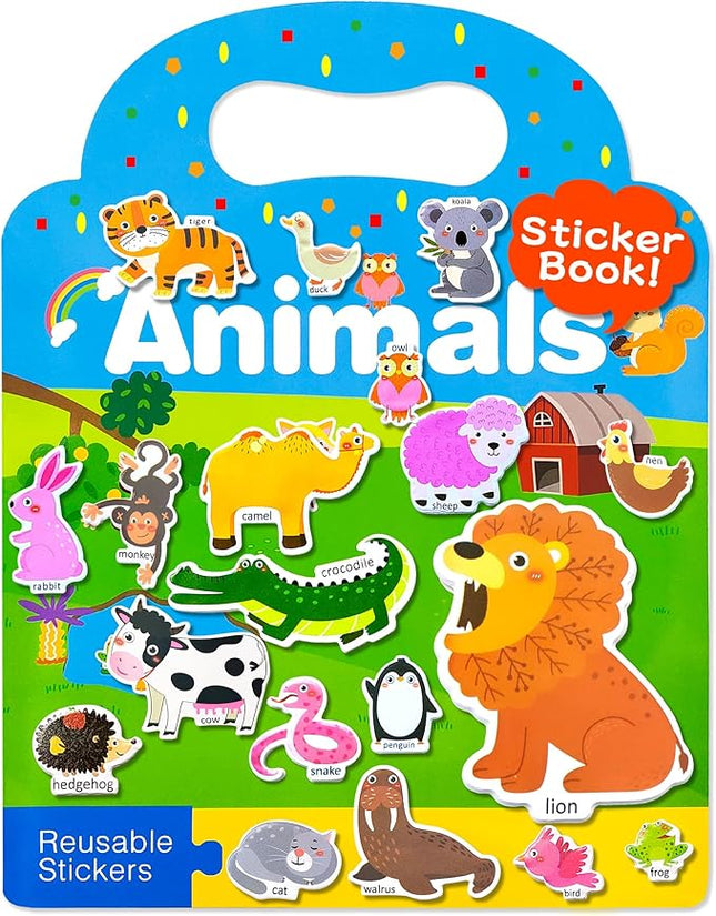 Benresive Reusable Sticker Books for Kids 2-4, Sticker Books for Toddlers 1-3 2-4, Toddler Travel Toys Activities Crafts Gifts - Animal