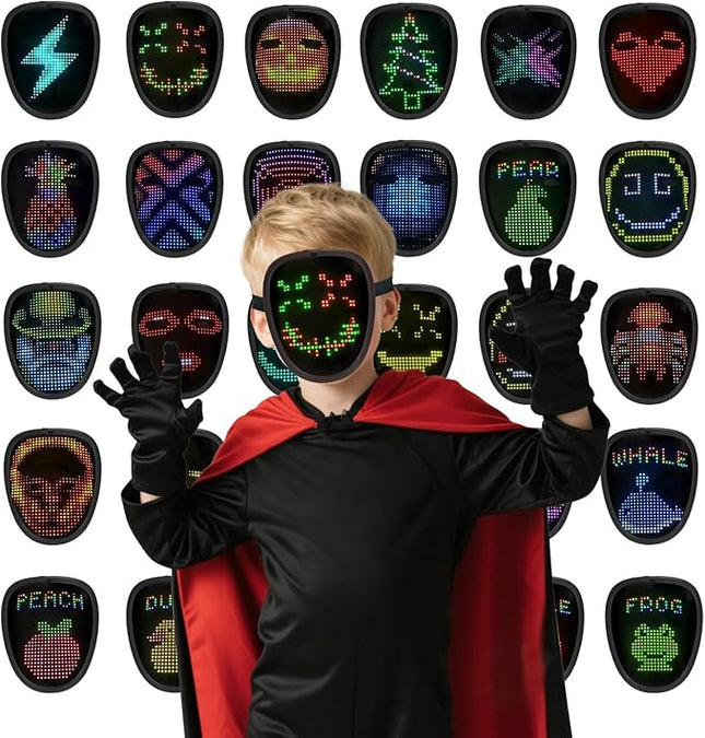 Led Mask with Gesture Sensing,Light up mask for Kids/Men/Women LED Halloween Mask for Costume Cosplay Party