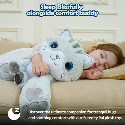 Weighted Stuffed Animal - Grey Cat 4.5 lbs, Ideal for Sensory Needs, Austism & Anxiety | Comfort & Relaxation for Both Kids and Adults