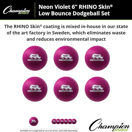 Champion Sports® Rhino Skin® Low Bounce Dodgeball Sets & Singles for Playground, PE, Backyard & League Games – Team Sports Equipment for Youth & Adults