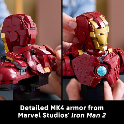LEGO Marvel Iron Man MK4 Bust - Building Kit for Adults, Ages 18+ - Includes Iron Man Minifigure - Collectible Model for Super Hero Fans - Gift for Men and Women - 76327