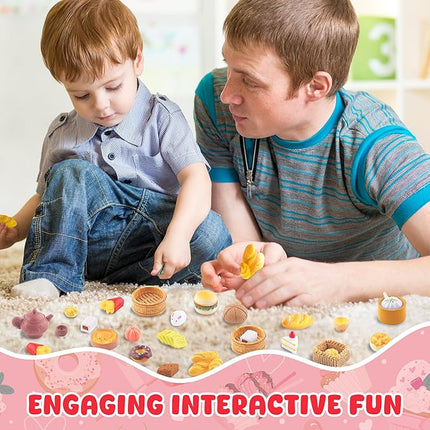 60Pcs Mini Resin Food Cute Miniature Food Figurines Tiny Food for Barbie Food Accessories Fairy Garden Micro Landscape Decoration