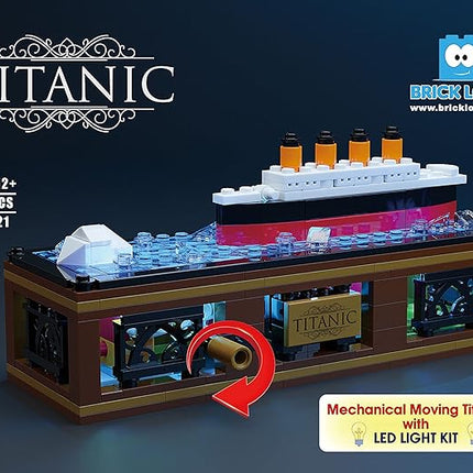 Brick Loot Titanic Iceberg Model Kit – 319-Piece Ship Building Set with LED Lights, DIY Architecture Kit for Adults & Teens, Compatible Bricks, Educational STEM Toy, Collectible Display Gift