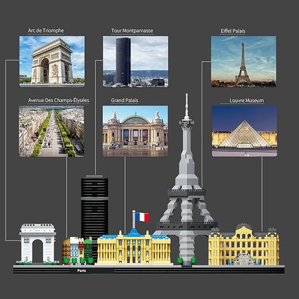 Architecture Series Mini Bricks for Adults and Teens,Paris Skyline Collection,3680 PCS, Micro Building Blocks Set Model Kit,Landmark Model