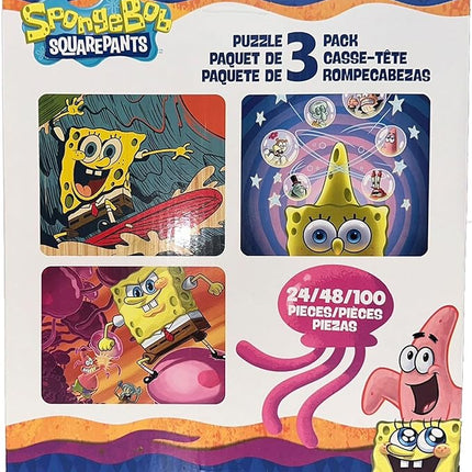 Spongebob Squarepants - 3 in 1 Jigsaw Puzzles for Kids. Great Birthday & Educational Gifts for Boys and Girls. Colorful Pieces Fit Together Perfectly. Great Preschool Aged Learning Gift.