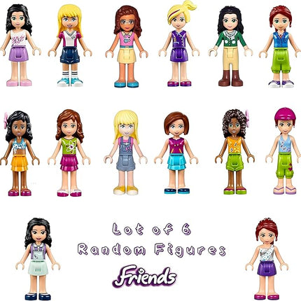 LEGO Friends Girl Female Male Minifigures - Lot of 6 Random Figures (No Duplicates)