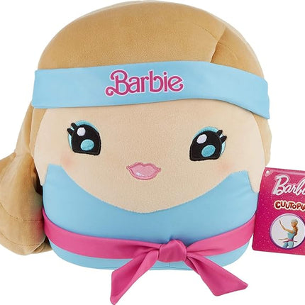 Barbie Cuuutopia Plush, 10-inch Soft Pillow Doll with Iconic ‘80s-Inspired Workout Look, Tactile Tie Belt & Long Ponytail, Collectible Toy