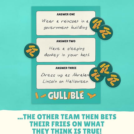 Gullible: The Hilarious Team Game of Creativity, Bluffing and Astonishing Facts. Will You Fool Your Family and Friends or Believe The Unbelievable? (Gullible - Same Game, Smaller Box) (New Edition)
