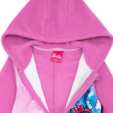 Barbie Girls Onesie | Young Ladies Pink Sketch Doll Hooded All in One Sleepsuit Pajama | Kids Colorful Character Bodysuit PJs