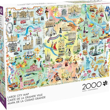 Buffalo Games - Fay Ford - Large City Map - 2000 Piece Jigsaw Puzzle for Adults - Challenging Puzzle Perfect for Game Nights - Finished Size is 38.50 x 26.50