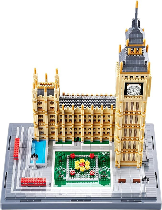 Real Architecture London Elizabeth Tower Big Ben Micro Building Blocks Set for Adults 6473 PCS - World Famous Architectural Model Gifts for Teens Kids Age of 14+