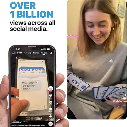 New Phone, Who Dis? by Relatable, The Offline Text Message Party Game, Spicier Edition With New Updated Content, Card Games for Adults, Game Night Games, Includes 100 inbox cards & 300 Reply Cards