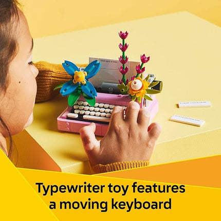 LEGO Creator 3 in 1 Typewriter with Flowers - Birthday Gift for Kids - Building Toy with 3 Building Options, Typewriter, Flowerpot with Pen & Notebook, or Keytar - 31169