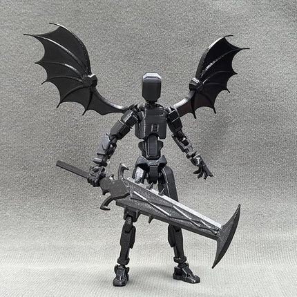 T13 Action Figures Set (Assembly Completed) Lucky 13 Action Figure,3D Printed Robot 13 Action Figure, Dummy 13 Set, for Collectors Desktop Decorations, Black