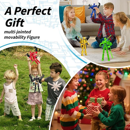 8Inch T13 Action Figure Assembly Completed,3D Printed Multi-Jointed Movable Toy Nova 13 Action Figures Desktop Decorations for Game Lovers Toy (Blue Luminous Blue)