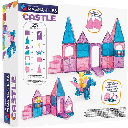 MAGNA-TILES Castle 25-Piece Magnetic Construction Set, The Original Magnetic Building Brand