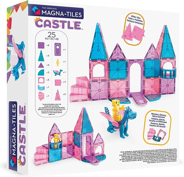 MAGNA-TILES Castle 25-Piece Magnetic Construction Set, The Original Magnetic Building Brand