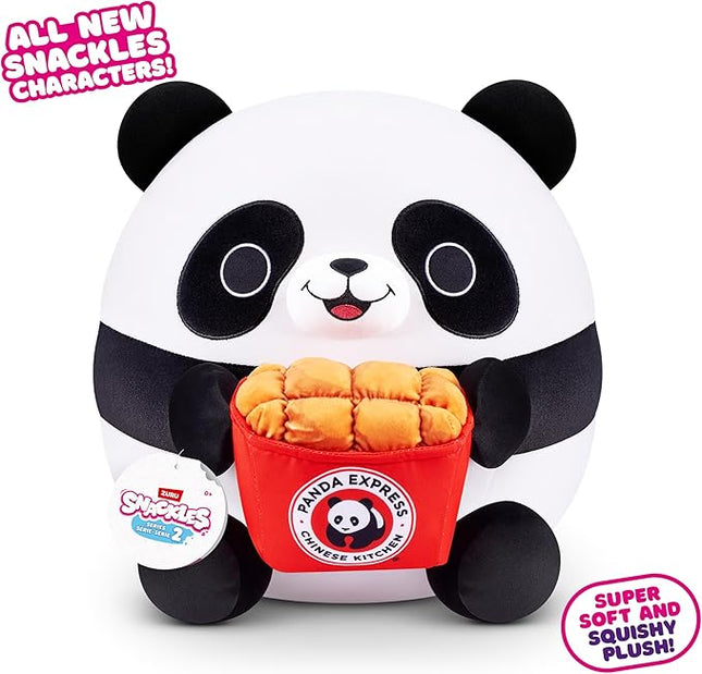 Snackles Series 2 8-inch by ZURU Cuddly Squishy Comfort 8-inch Plush with Licensed Snack Brand Accessory (Panda&Panda Express Chicken)