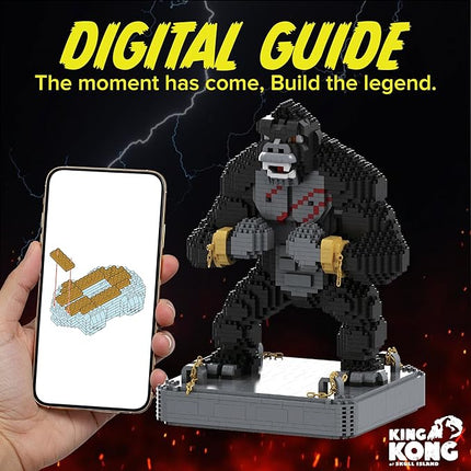 King Kong Building Set (2,310 PCS) – Mini Kong Action Figure from Skull Island – Nano Brick Gorilla Construction Kit for Kids 15+, Adults, Collectors – Movie Display Toy Gift