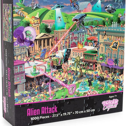 Alien Attack Sci-Fi Classics 1000-Piece Jigsaw Puzzle for Adults | Interactive Brain Teaser, Educational Toys & Games, Home Activities Building Kit for Creative Play | Nostalgic Gifts and Collectibles