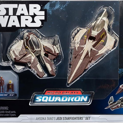 Star Wars Micro Galaxy Squadron Ahsoka Tano’s Jedi Starfighters Set - 5-Inch and 3-Inch Vehicles Two 1-Inch Micro Figure Accessories