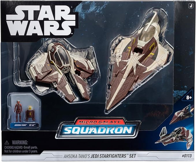 Star Wars Micro Galaxy Squadron Ahsoka Tano’s Jedi Starfighters Set - 5-Inch and 3-Inch Vehicles Two 1-Inch Micro Figure Accessories