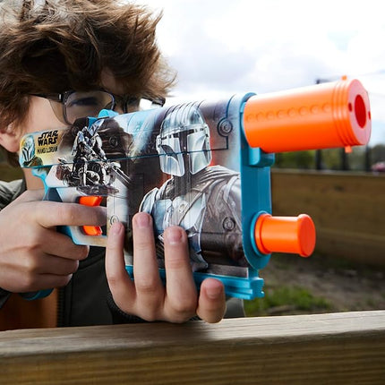 Nerf Star Wars The Mandalorian Dart Blaster, 12 Elite Darts, Internal Clip, Toy Foam Blasters for 8 Year Old Boys & Girls & Up