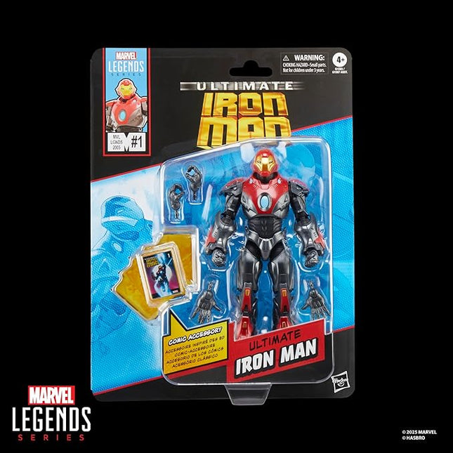 Marvel Legends Series Ultimate Iron Man, Comics-Inspired Collectible 6-Inch Scale Action Figure with Character-Sized Comic Accessory