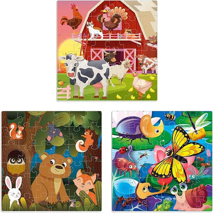 QUOKKA Magnetic Puzzles for Kids Ages 4-6 - 36 Pieces Sudoku Toddler Puzzles Ages 2-4 - Travel Games for Kids Ages 3-5 - Animal Farm Bugs Toddler Travel Toys - Car Airplane Road Trip Games