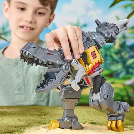 Transformers Cyberworld Grimlock Chomp & Battle 9-Inch Action Figure, Quick Change to Dino Mode, Robot Toys for Boys & Girls 6+ Years