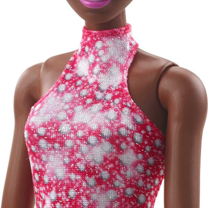 Barbie Winter Sports Ice Skater Brunette Doll (12 Inches) with Pink Dress, Jacket, Rose Bouquet & Trophy, Great Gift for Ages 3 and Up