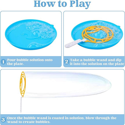 JOYIN Big Bubble Wands Set, 18" Giant Bubble Maker with Tray Bulk for Kids Adults Gifts, Summer Outside Toys, Easter Basket Stuffers, Birthday Party Favors